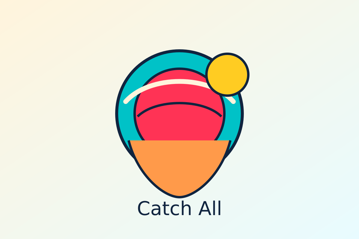 Catch, a round cartoon mascot leaping with a baseball glove and net to snag gold coins and bonus tickets